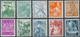 09003G Japan: 1951/52, Definitives Unwmkd. Set 2 Y.-500 Y., Mint Never Hinged MNH. - Autres & Non Classés