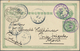 09010 Japanische Post In China: 1892, Tientsin To Azores: UPU Card Thick Paper 3 S. Uprated UPU-Koban 1 S. - 1943-45 Shanghai & Nanjing