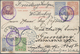 09012 Japanische Post In China: 1900, Offices 1 S., 1 ½ S. (2, One Faults), 2 S., 3 S. Tied Three Strikes - 1943-45 Shanghai & Nanjing