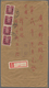 09038 Japanische Besetzung  WK II - Hongkong: 1945, $5/5 S. (4 Inc. Vertical Strip-3) Tied "Hong Kong 20.7 - 1941-45 Occupation Japonaise