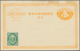 09061 Japan - Ganzsachen: 1892, UPU Double Card 3 S. Orange Uprated Koban 1 S. Green Canc. "YOKOHAMA 5 FEB - Cartes Postales