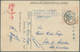 09064 Lagerpost Tsingtau: Fukuoka, 1917, Preprinted Easter Greetings And Large Vermilion Writing Permit Se - Chine (bureaux)