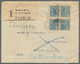 09195 Kambodscha: 1922. Registered Envelope Addressed To The 'Bank Of Indo-China, Haiphong' Bearing Brazil - Cambodge