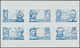 09206 Katar / Qatar: 1971, Famous Persons Of Islam, Four Combined Proof Sheets On Gummed Paper, Colours "v - Qatar