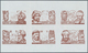 09209 Katar / Qatar: 1971, Famous Persons Of Islam, Four Combined Proof Sheets On Gummed Paper, Colours "v - Qatar