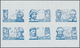 09209 Katar / Qatar: 1971, Famous Persons Of Islam, Four Combined Proof Sheets On Gummed Paper, Colours "v - Qatar