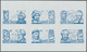 09212 Katar / Qatar: 1971, Famous Persons Of Islam, Four Combined Proof Sheets On Gummed Paper, Colours "v - Qatar