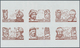 09212 Katar / Qatar: 1971, Famous Persons Of Islam, Four Combined Proof Sheets On Gummed Paper, Colours "v - Qatar