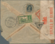 09238 Kuwait: 1941, India 3pi. Slate And Kuwait 2a. Vermilion And 3a. Yellow-green On Reverse Of Registere - Kuwait