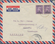 09242A Kuwait: 1950, 3 A On 3 D Purple, Horizontal Pair On Airmail Cover From KUWAIT, 20 MY 50, To Gentofte - Kuwait