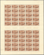 09362 Libanon: 1926, 4.50pi. On 0.75pi. Brownish Red, INVERTED Overprint, (folded) Sheet Of 50 Stamps With - Libanon