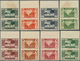 09407 Libanon: 1936, Tourism, Complete Set Of Eight Values As IMPERFORATE Top Marginal Vertical Pairs, Unm - Liban