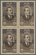 09425 Libanon: 1942, 2pi. On 4pi. Brown, Overprint Proof Block Of Four, Inverted Blue Overprint, Unmounted - Liban