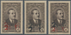 09426 Libanon: 1943, 2 1/2 Pi. On 4pi. Brown, Three Overprint Varieties, Red Double Overprint, Black Doubl - Liban