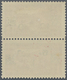 09427 Libanon: 1943, 6pi. On 7.50pi. Carmine, Overprint Proof Vertical Pair, Top Stamp With INVERTED GREEN - Libanon