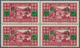 09429 Libanon: 1943, 6 Pi. On 7,50 Pi. Carmine, Green Double Overprint, Block Of Four, Unmounted Mint, Sig - Libanon