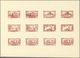 09476 Libanon: 1945, Definitives, Airmails And Postage Dues, Combined Proof Sheet In Brownish Red On Gumme - Libanon