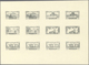 09480 Libanon: 1945, Definitives, Airmails And Postage Dues, Combined Proof Sheet In Greenish Grey On Gumm - Libanon