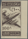 09507 Libanon: 1952, Post Airplane 100pia. Dark Brown IMPERFORATE And Printed On BOTH SIDES, Mint Never Hi - Libanon