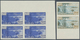 09527 Libanon: 1961, Airmail Stamp 200pia. 'Maameltein Bay' Imperforate PROOF Block Of Four In Ultramarine - Liban
