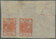 09573 Nepal: 1917, Bow And Khukris ½a Vermilion Tete-beche Pair, Unused (without Gum As Issued), With Full - Népal