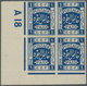 09600 Palästina: 1918. 1pi Blue Corner Control Block Of 4 With #A18. Without Gum As Usual. (Sc #1) - Palestina