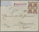 09601 Palästina: 1918, A Very Unusual Steamship Cover With 1 M Olive Block Of 4 Of The Typographed Issue T - Palästina