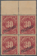 09631 Philippinen - Portomarken: 1899-1901 Postage Due 30c Deep Claret Top Marginal Block Of Four, Mint Wi - Philippines