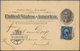 09632 Philippinen - Ganzsachen: 1898, Card 1 C. Uprated 1 C. Blue Canc. Violet Double Circle "PHILIPPINE S - Philippines