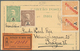 09636 Portugiesisch-Indien: 1912/13, Two Letter Cards Registered To Prague/Bohemia: 6 Rs. Uprated 2 T. (no - Portugiesisch-Indien