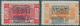 09691 Saudi-Arabien - Hedschas: 1925, 1/2 Pi. Red And 1 1/2 Pi. Orange Showing Variety "horizontal Overpri - Arabie Saoudite