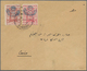 09702 Saudi-Arabien - Nedschd: 1925, 3 Pia. Brown And 5 Pia. Red, Both Blue Nejd Overprinted On Cover Tied - Arabie Saoudite