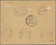 09702 Saudi-Arabien - Nedschd: 1925, 3 Pia. Brown And 5 Pia. Red, Both Blue Nejd Overprinted On Cover Tied - Arabie Saoudite