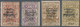 09721 Saudi-Arabien: 1925, Four Values Up To 5 Pia Olive With Black Overprint On Gold Overprint, Two Value - Arabie Saoudite