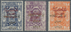 09722 Saudi-Arabien: 1925, Three Values Up To 2 Pia Orange With Red Overprint On Gold Overprint, All Mint - Arabie Saoudite