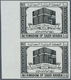 09743 Saudi-Arabien: 1965, Holy Kaaba Issue Proof 4 P. Imperf Margin Pair In Black, Very Fine And Scarce - Arabie Saoudite