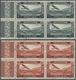 09863 Syrien: 1934. Complete Airmail Set (10 Values) In Stamped Margin Blocks Of 4. Rare Offer In This Way - Syrie