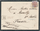 09938 Thailand: 1900 Registered Mourning Cover From Bangkok To Rumilly, France Franked By 1887 24c. Lilac - Thailand