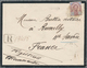 09938 Thailand: 1900 Registered Mourning Cover From Bangkok To Rumilly, France Franked By 1887 24c. Lilac - Thaïlande