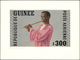 10380 Thematik: Musik / Music: 1962, Guinea. Lot Containing 1 Artist's Drawing And 4 Margined, Perforated, - Musik