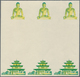 Delcampe - 10806 Thematik: Religion / Religion: 1965, Bhutan. Progressive Proof (10 Phases) In Blocks Of 3 Vertical G - Autres & Non Classés