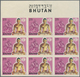 10807 Thematik: Religion / Religion: 1965, Bhutan. Progressive Proof (10 Phases) In Top Margin Blocks Of 9 - Autres & Non Classés