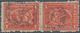 11349 Ägypten: 1874 Third Issue (2nd "Bulâq" Printing) 1pi. Vermilion, Perf 12½, HORIZONTAL TÊTE-BÊCHE Pai - 1915-1921 Protectorat Britannique