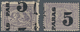 11358 Ägypten: 1879 Provisionals: Two Singles Of 5pa. On 2½pi. Violet Both Perf 12½ X 13½ And With SURCHAR - 1915-1921 Britischer Schutzstaat