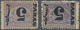 11360 Ägypten: 1879 Provisionals: Two Singles Of 5pa. On 2½pi. Violet Both With SURCHARGE INVERTED, One Pe - 1915-1921 Protectorat Britannique