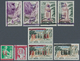 11573 Algerien: 1962, Nine French Definitives With Different Varieties Of Prov. Handstamps Incl. INVERTED - Algérie (1962-...)