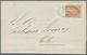 11603A Argentinien: 1864, 5c. Reddish Pink, Single Franking On Lettersheet Clearly Oblit. By Blue Oval "FRA - Autres & Non Classés