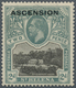 11635 Ascension: 1922, Definitive Of St. Helena 2d. Black/grey With ASCENSION Opt. And Plate Flaw 'BLOT ON - Ascension (Ile De L')