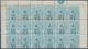 11656 Tasmanien: 1891, QV 9d. Pale Blue Surch. 'd. 2½' Block Of 18 From Upper Part Of Sheet With Margins A - Lettres & Documents