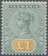 11658 Tasmanien: 1892, QV 1 £ Green/yellow, MINT NEVER HINGED, A Very Fresh, Perfect Perforated And Well C - Lettres & Documents